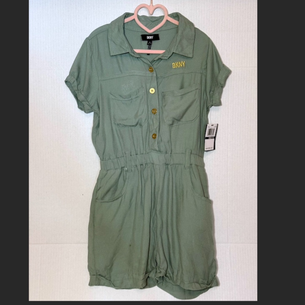 NWT DKNY Girl's Utility Style Jumpsuit/ Romper Size 8-10